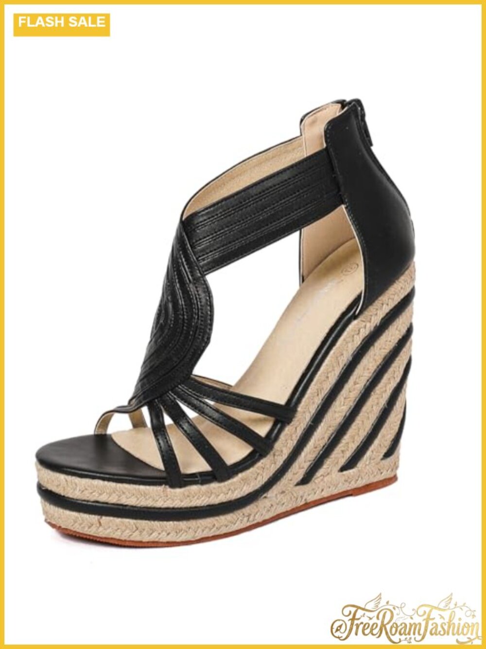 Womens Espadrille Wedge Sandals Flower Ankle T Strap Platform Heels